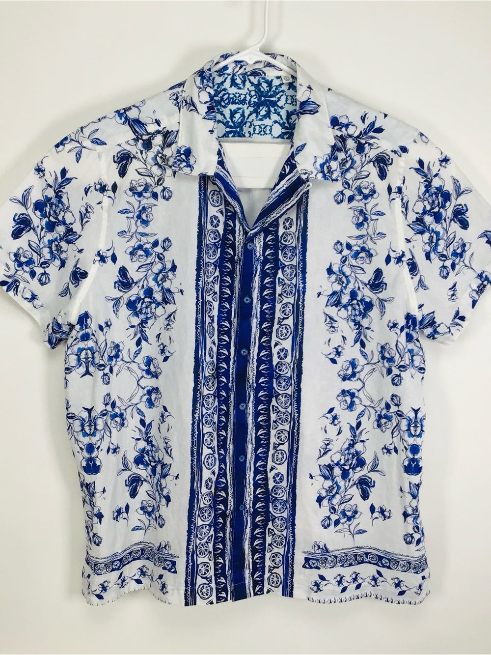 Robert Graham men’s Corsica linen cotton blend short sleeve button up shirt 4XL